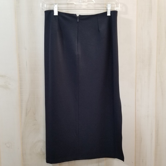 NWT Olivaceous Navy Blue Side Slit Pencil Skirt M - Picture 3 of 4